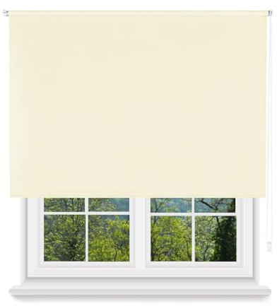 MERCURY TEXTIL- Estor Enrollable Opaco, Blackout (Beige, 90x180cm)