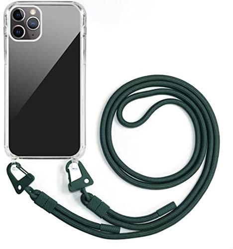 GoodcAcy Phone Lanyard Case for Apple iPhone 12 Mini Crossbody Cover,Ultra Clear Transparent TPU Soft iPhone 12 Mini Case Cover with Neck Cord Lanyard Strap Button Phone Cover