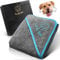 FeelTheWau Hundehandtuch extra saugfähig - Hundehandtuch für große Hunde und kleine Hunde - KUSCHELWEICH - Hunde Handtuch - Geschenk für Hundebesitzer (1er Pack 130x75cm, Grau/Türkis)