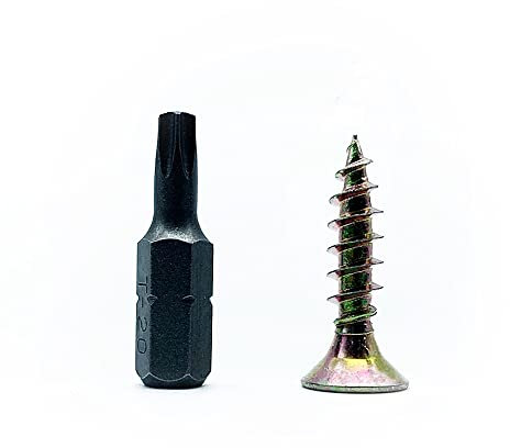 DOJA Barcelona | Tirafondi per Legno Con Punte Torx | 100 Viti per Legno 4x20mm + 1 Punta Torx T20 | Testa Svasata | Acciaio Zincato | Set Viti Legno + Punta | Viti Autofilettanti | Viti universali