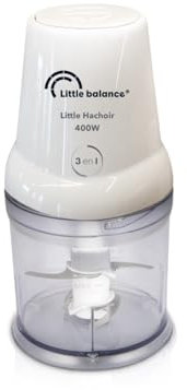 LITTLE BALANCE 8586 Little Hachoir, Hachoir électrique, Mini mixeur, Bol 500 ml, 4 lames inox, 400 W, Blanc