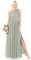 Anaya with Love Women's Womens Ladies Maxi One Cold Shoulder Slit Split Sleeveless Prom Wedding Guest Bridesmaid Dress, Forest Green, 26 UK
