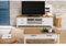 AltoBuy Tina - Pack Salon avec Meuble TV + Table Basse en Bois Ciré et Blanc