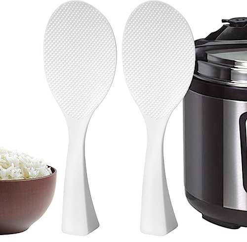 ZLONGYAN Standing Rice Scooper, Home Rice Cooker Non-Stick Rice Paddle, no Deformation and no Damage to The pan, This Rice Spatula has a Moderate Hardness, so You can use it with Ease (C 2 Pack)