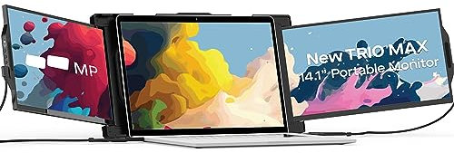 Mobile Pixels Trio Max 14.1'' FHD 1080p Laptop Screen Extender, USB Type-C/HDMI Ports, Portable Monitor for 15' to 17.3 Inch Laptops, Compatible with macOS/Windows/Apple (Black)…