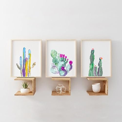 Colorato Cactus Parete Arte Poster Stampe Piante grasse Piante Tela Quadri Botanico Parete Quadro Soggiorno Stanza Interno Casa Decorazioni 30x50cmx3 Senza cornice