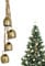 Goldene Weihnachtsglocken Vintage 4 Glocken rustikale hängende Kuhglocken mit Seilglocke für Türgarten Haus Weihnachten Glocken Dekorationen runde Hexenglocken 16.5 Zoll