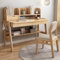 FAANAS K*ids Schreibtisch Holzschreibtisch Moderner Home Office Schreibtisch mit Schubladen und offenen Ablagefächern(120CM, Natural)