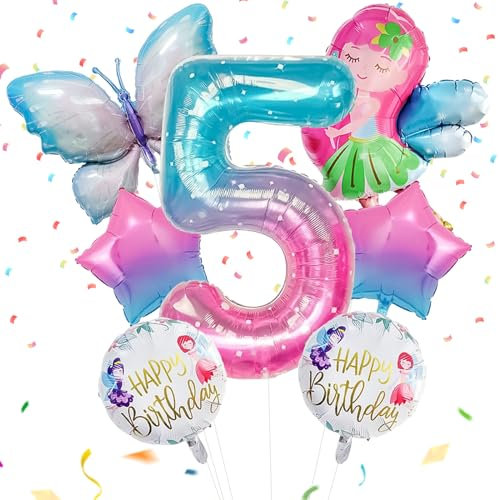 SPERMUOY Geburtstagsdeko Mädchen, Geburtstag für Mädchen,Kindergeburtstag Deko Mädchen,Geburtstags Dekoration Luftballons für Mädchen Geburtstag Deko (H)