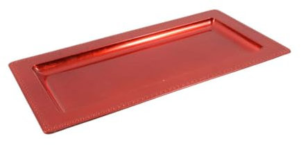 Vassoio Foglia Rosso in plastica 36x18x1,5 cm