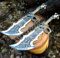 Chaos Blades Prop Replica Twin Blades with for Cosplay Costume Accessory (Gray Color)