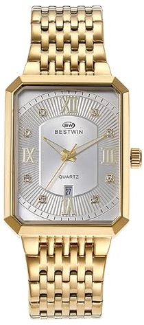 Avaner Uhren Herren Rechteckiges Gehäuse: Analog Quarzuhr mit Kalenderzifferblatt Leuchtenden Zeigern 3 ATM wasserdichte Herrenuhr Edelstahlarmband Casual Business Uhr für Männer