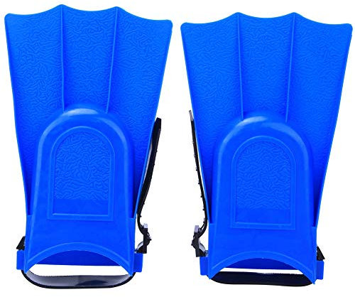 equlup 1 Paar PVC-Tauchflossen, 19 X 11,5 cm, Schnorchelflossen, Schwimmtrainingsflossen, Kurze Taschenflossen Für 25–30 Yard(25-30 Yard-Blau)
