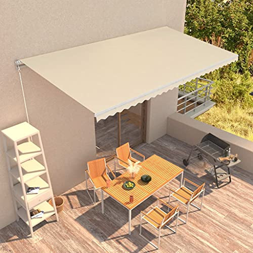 Home Outdoor OthersManuell einziehbare Markise, 600 x 300 cm, cremefarben