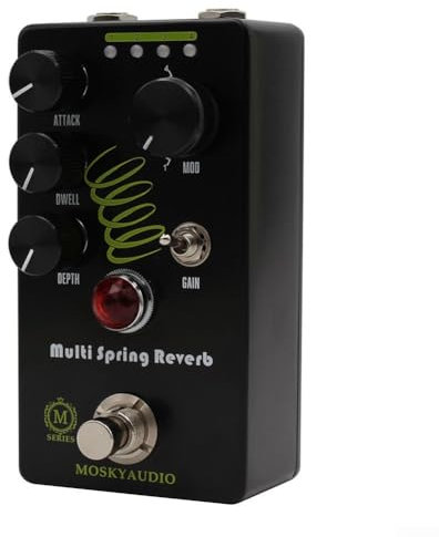 PETSTIBLE Moskyaudio Multi-Spring Reverb Guitar Effect Pedal Retro Voiced 4 Modi