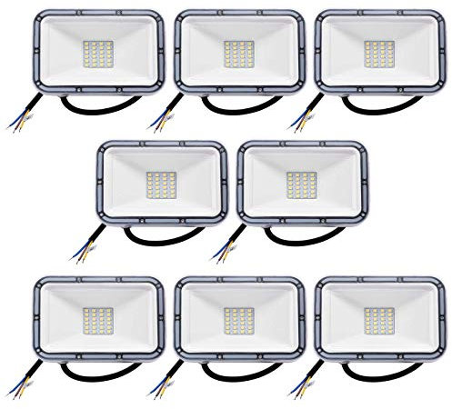 Lightsracks Foco Proyector LED para Exteriores de 20 W, Luces de Seguridad de 1600 LM 3000 K, Luces de Trabajo Ultra Delgadas Ip67 Impermeables para Patio, Patio Trasero, Azotea, J