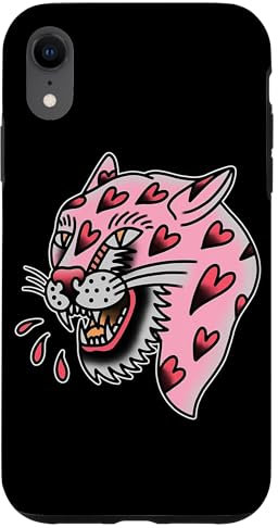 Hülle für iPhone XR Panther Pink x Heart Love Traditioneller Blitz