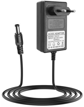 YAODHAOD Fuente de alimentación universal, 24 W AV a CC 3 V, 4,5 V, 6 V, 7,5 V, 9 V, 12 V, -24 V, 1 A, adaptador multitensión, para altavoz, cámara, lámpara, tableta y más electrónica doméstica, máx.