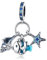 BEEUVIP Damen Muscheln, Seesterne und Fische Charm Anhänger für Armband 925 Sterling Silber Geburtsstein Charms Beads