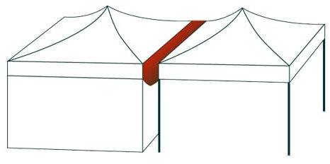 TOOLPORT 4,5m Regenrinne für Faltpavillons Premium und Professional, PVC, schwarz