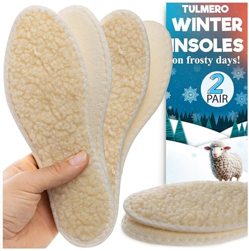 2 Paare Lammfellsohle – Felleinlagen für Schuhe – warme Wintersohle - Einlegesohlen Herren Damen und Kinder aus Naturwolle und Wollfilz – Filzeinlagen Gesäumte Besätze – TULMERO Größe 38