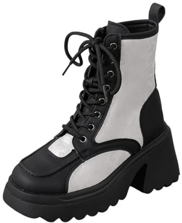 Stivaletti Donna Texani Stivali da Donna Alti Stivali Texani Donna Estivi Stivaletti Texani Anfibi Donna Platform Stivali Bianchi Donna Stivaletto Estivo Donna Stivali Moto Enduro