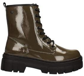 Anfibi verdi in vernice con suola platform, Tacco alto 5cm GREEN 37