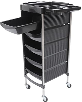 Friseurwagen, 5 abnehmbare Schubladen, Rollwagen, Trolley für Friseursalons und Massage, Wäschetrockner mit 4 Rädern