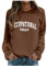 NNGOTD Pullover Damen braun Baumwolle Sweatshirt Damen schwarz Hoodies Damen Baumwolle Glitzer Jacke Damen XXL Weste militär Damen Langarmshirt Damen rot Spitze Weihnachtsoutfit Tunika Blusen