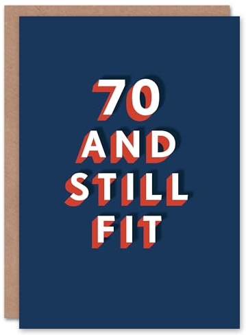 Artery8 Still Fit at 70 Year Old Milestone Bold Blue 70th For Him Birthday Card