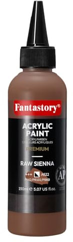 Fantastory Acrylfarben braun 150 ml, exzellente Deckkraft,präzises Malen,hohe Lichtechtheit,wasserfeste Acrylfarbe;für Leinwand,Holz,Keramik,Modelle,Stoff;Künstler, Profis,Anfänger
