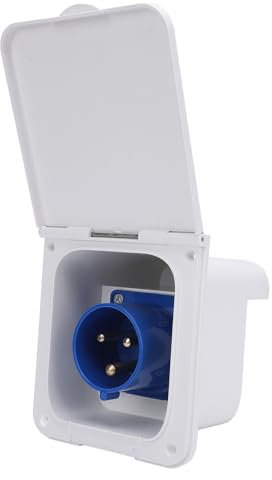 Prise de Courant RV, Prise de Courant RV 32A 3 Broches pour Remorque de Camping-car (WHITE)