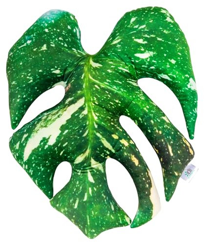 Outentin Blumenkissen, Sofakissen für Wohnzimmer & Kinderzimmer, Deko Sitzkissen mit Blumenform, Ästhetisches Blumenbodenkissen, Kuschelkissen für Mädchen, 42 x 32 cm (Monstera Thai)