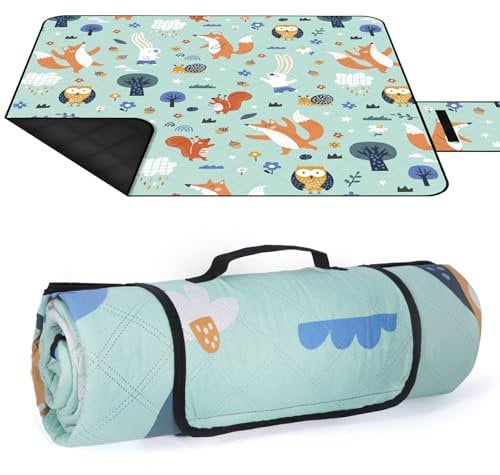 GLOSKIN Coperta da Picnic, Stuoia Campeggio 200 × 200 cm,Coperta Pic Nic Impermeabile Portatile, Adatto per Picnic, Spiaggia, Parco, Coperta da Campeggio da Viaggio