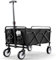 Bollerwagen Faltbar Handwagen All Terrain Räder, Gartenwagen mit Getränkehalter verstellbarem Griff, Transportwagen Klappbar Strandwagen, Gartenkarre, Einkaufswagen, Camping (Schwarz)