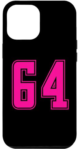 Pink Número 64 Equipo Junior Sports Uniforme numerado Carcasa para iPhone 12 Pro Max