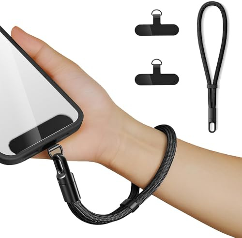 Anfire Handykette Kurz Universal,Multifunktional Handykette Handschlaufe Handy mit 2 Stück Ultradünnem Patch，Anti Verlust Handy Handschlaufe Einstellbares Handyband kurzes verstellbares