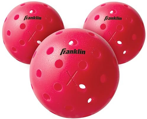 Franklin Sports Pickleball-x Performance 40 Outdoor Bälle, Pickleball-X Performance 40 Outdoor Balls-Pink, Rose