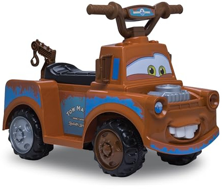 Kid Trax Toddler Disney Cars 3 Tow-Mater Electric Quad Ride-On, Kids 1.5-3 Years Old, 6 Volt Battery and Charger Included, Max Weight 45 lbs, Tow-Mater brown