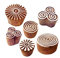 Töpferei Holzdruck Jaipuri Runden Swirl Gestalten Stempel Blöcke (Set von 6)