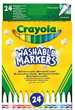 CRAYOLA 24 Waschbare Filzstifte, Feine Spitze, Für Schule Und Freizeit, Mehrfarbig, 24 Stück (1Er Pack)