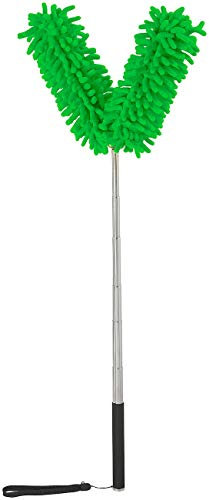 Sichler Haushaltsgeräte langer Staubwedel: Formbarer Mikrofaser-Staubwedel, 2 Köpfe, Teleskop-Griff, bis 118 cm (Staubwedel mit langem Stiel, Teleskop-Staubbienen, Heizkörper)
