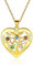 Custom4U Personalisierte Lebensbaum Namenskette Gold mit 5 Namen/Geburtsstein Gravur Damen Herz Stammbaum Halskette Mit Geburtsstein für Damen/Frauen