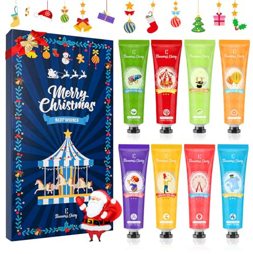 Handcreme Weihnachtsgeschenke Set, Mini Handcreme, Geschenkset für Frauen Eleanore's Diary 8 PCS Fragrance Hand Creme Set, Weihnachtsgeschenke Unisex, Adventskalender 2025