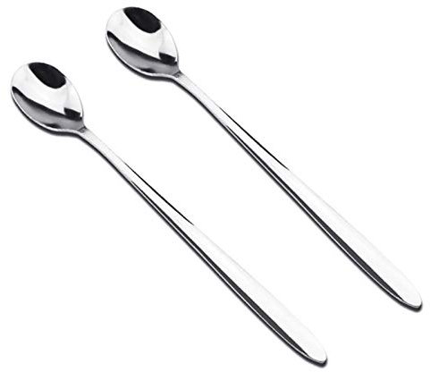 Lot de 2 cuillères à café en acier inoxydable à long manche