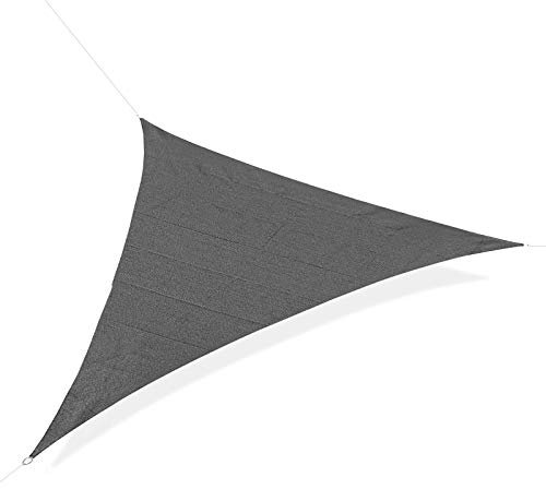 Outsunny Voile d'ombrage Triangulaire Grande Taille 5 x 5 x 5 m polyéthylène Haute densité résistant aux UV Coloris Gris