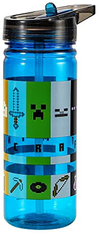 Zawadi Global Minecraft 580ml Water Bottle for Kids School Drinks Bottle Made of Durable Ecozen Reusable BPA Free