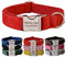 Personalisiertes Hundehalsband mit Metallschnalle, individuelle Haustiermarken mit Namen, Telefonnummer, Adresse, graviert, Samt Stil B
