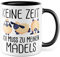 Mädels Tasse Schaf lustige Schafe Kaffeetasse Geschenk Kaffee-Becher Schäfchen süß Geschenkidee Mädchen Kollegin Humor Tante Freundin Wolle Cartoon Aufdruck witzig Bäuerin Bauernfrau (Weiß/Schwarz)
