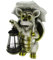 Kremers Schatzkiste Drachenkind mit Solarlaterne + Schirm Drache Figur Gargoyle Gartenfigur